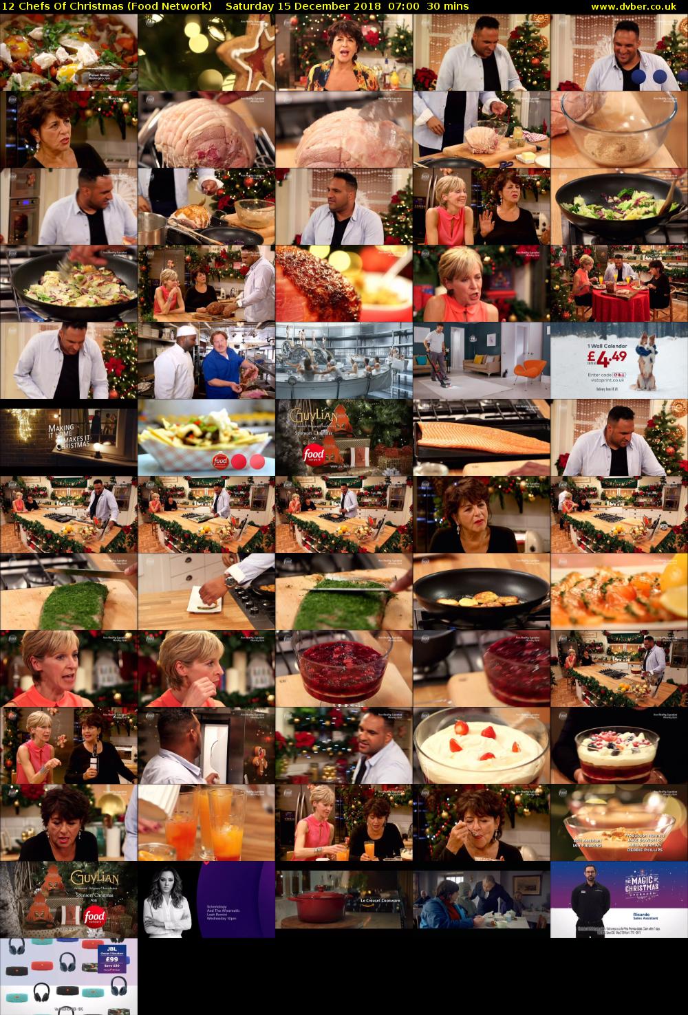 12 Chefs Of Christmas (Food Network) Saturday 15 December 2018 07:00 - 07:30