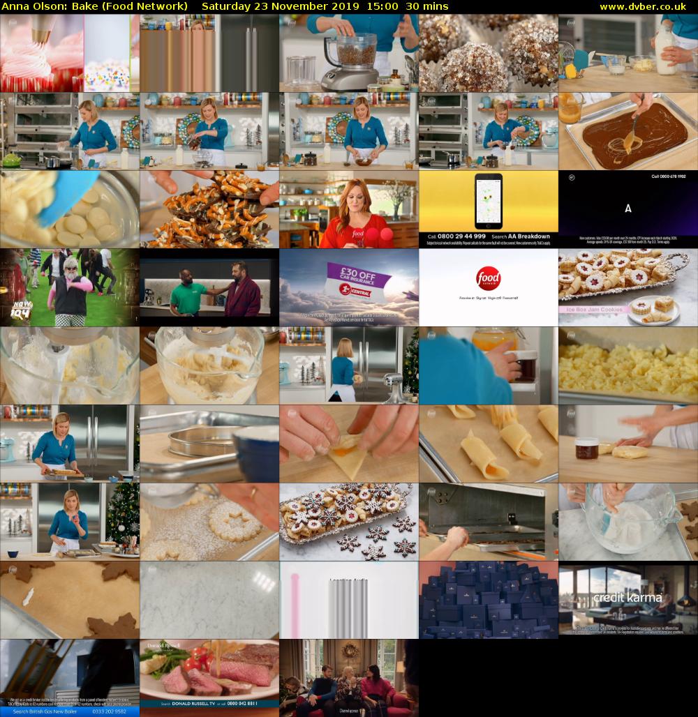 Anna Olson: Bake (Food Network) Saturday 23 November 2019 15:00 - 15:30