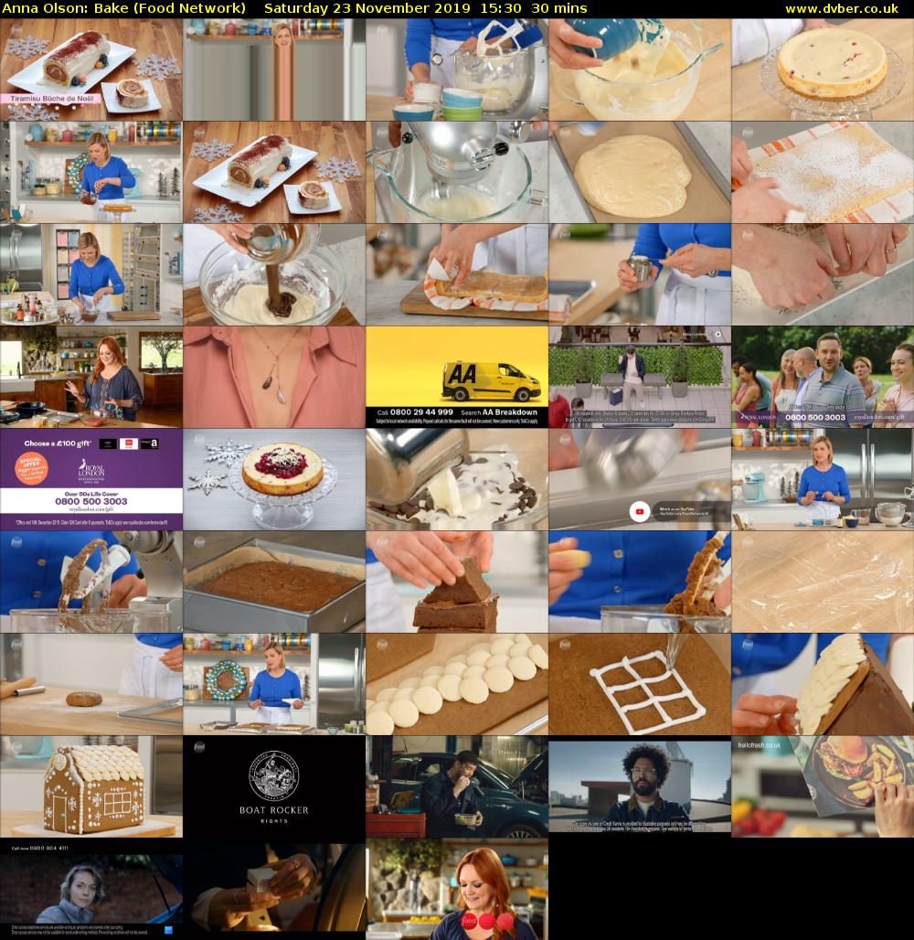 Anna Olson: Bake (Food Network) Saturday 23 November 2019 15:30 - 16:00
