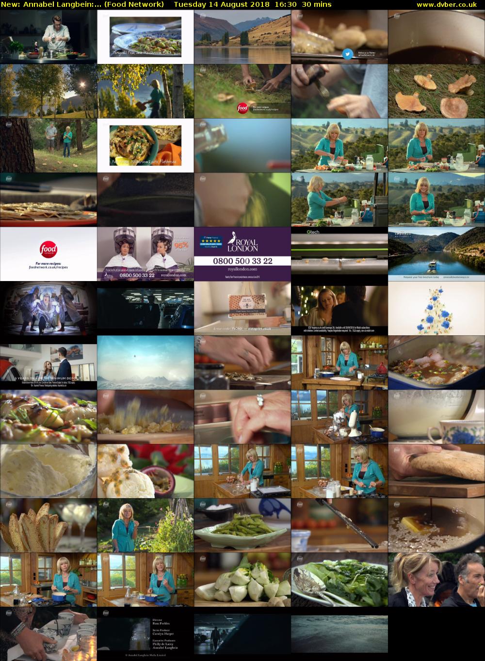 Annabel Langbein:... (Food Network) Tuesday 14 August 2018 16:30 - 17:00
