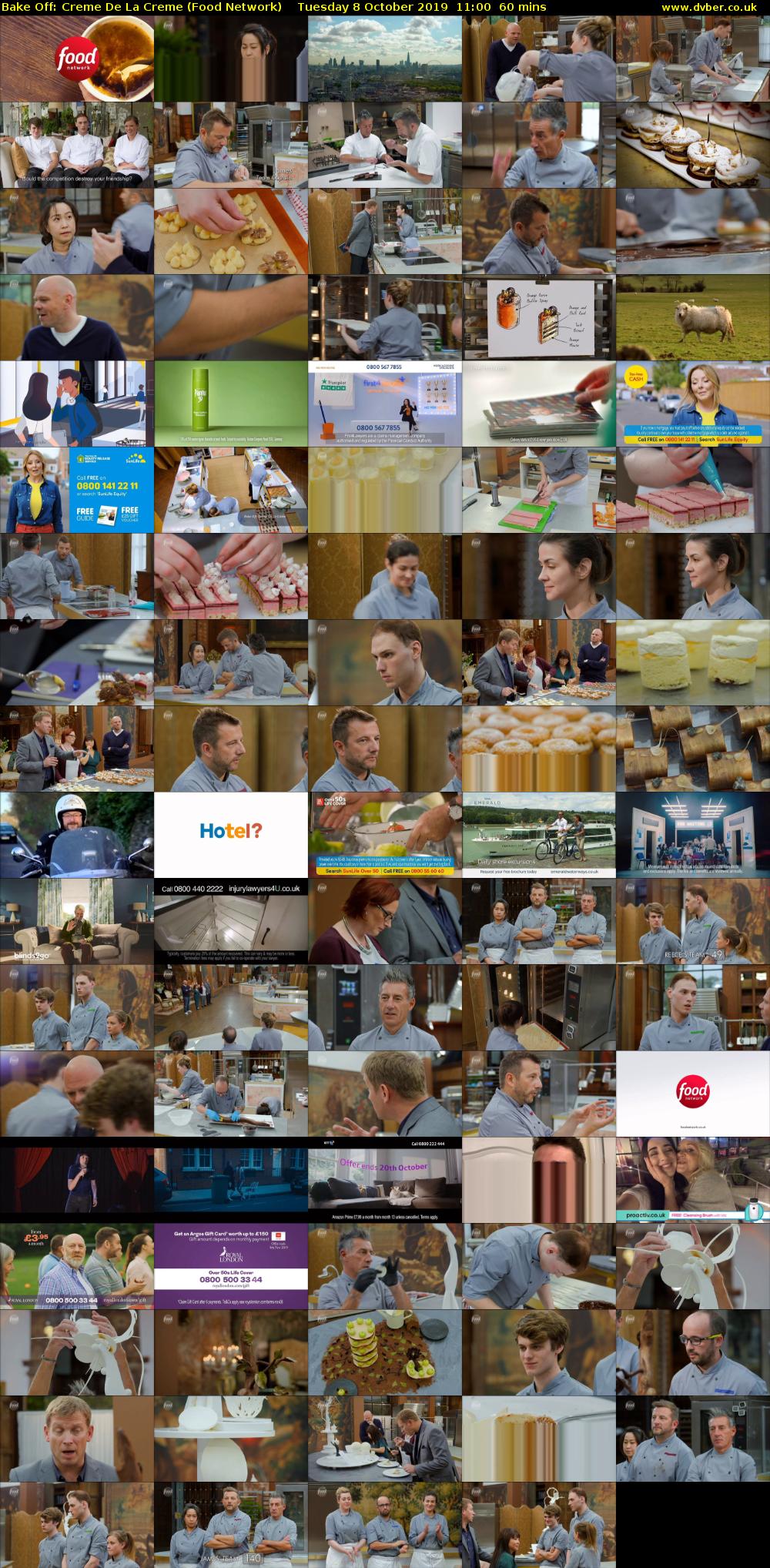 Bake Off: Creme De La Creme (Food Network) Tuesday 8 October 2019 11:00 - 12:00