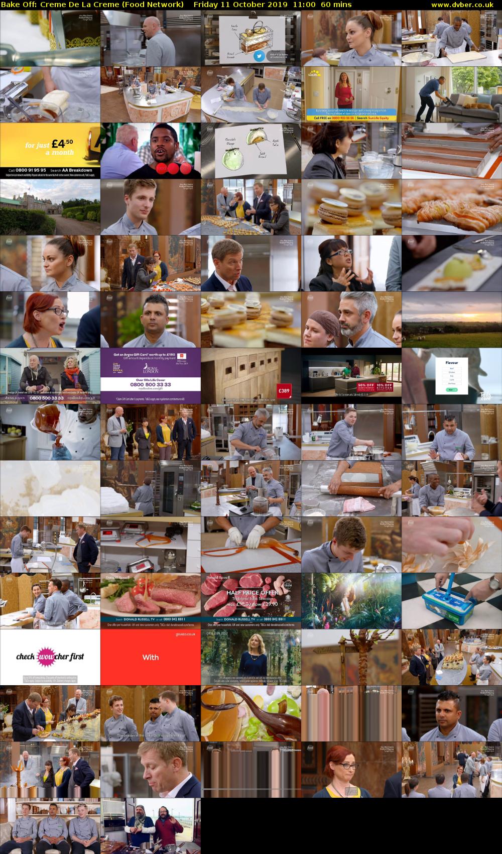 Bake Off: Creme De La Creme (Food Network) Friday 11 October 2019 11:00 - 12:00