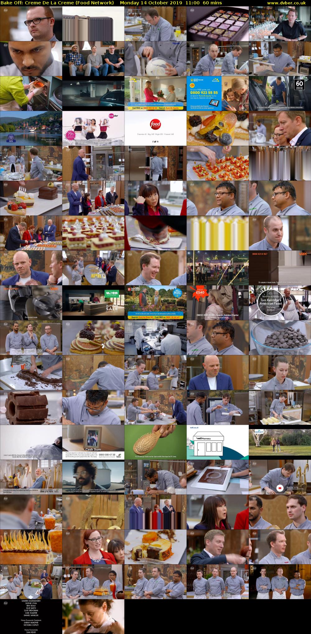 Bake Off: Creme De La Creme (Food Network) Monday 14 October 2019 11:00 - 12:00