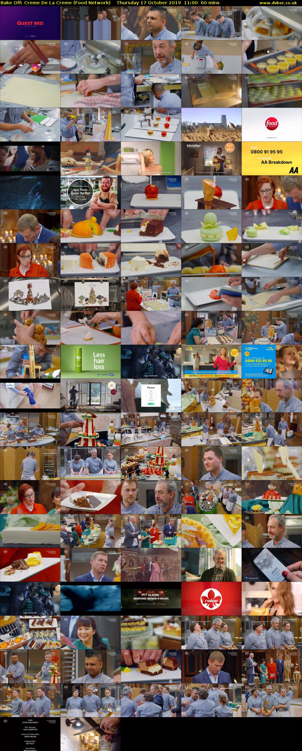 Bake Off: Creme De La Creme (Food Network) Thursday 17 October 2019 11:00 - 12:00
