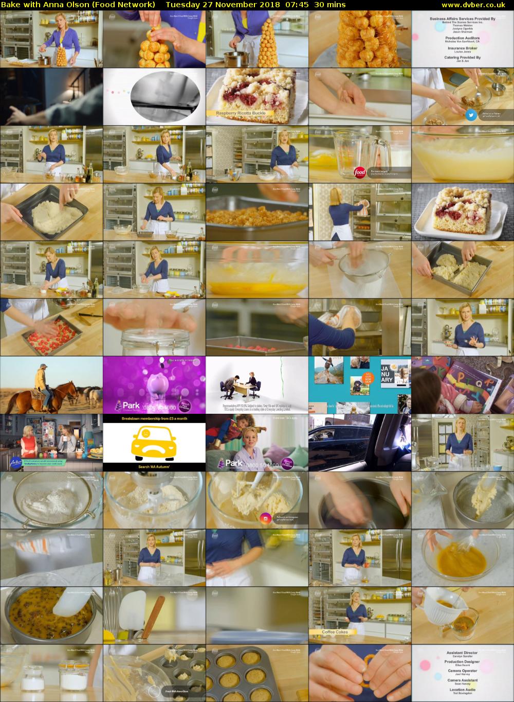 Bake with Anna Olson (Food Network) Tuesday 27 November 2018 07:45 - 08:15