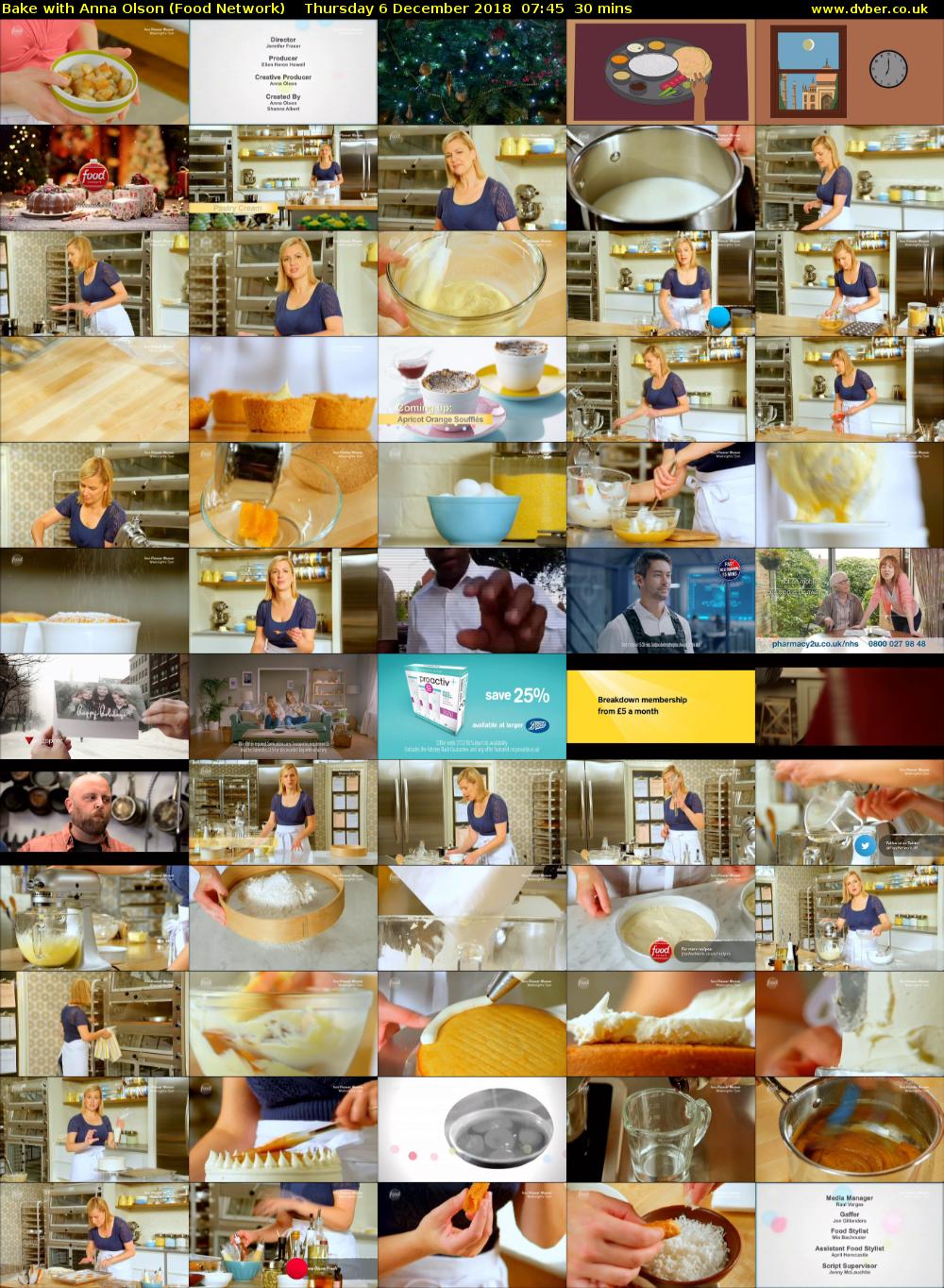 Bake with Anna Olson (Food Network) Thursday 6 December 2018 07:45 - 08:15