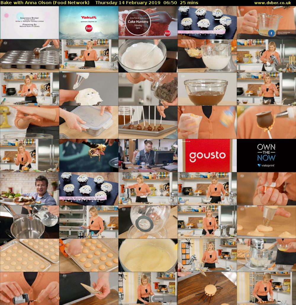 Bake with Anna Olson (Food Network) Thursday 14 February 2019 06:50 - 07:15