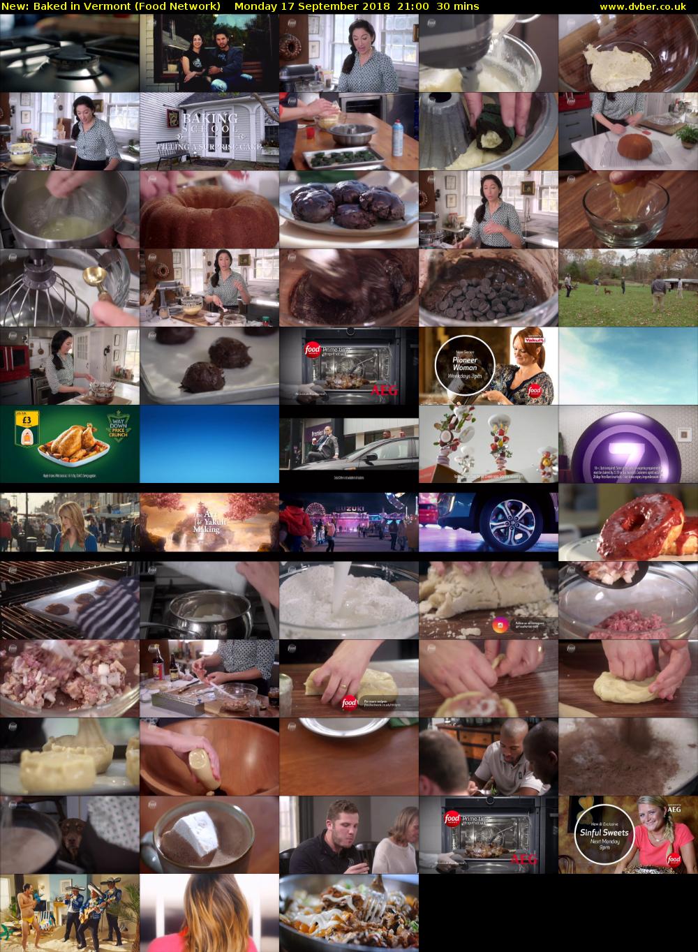 Baked in Vermont (Food Network) Monday 17 September 2018 21:00 - 21:30