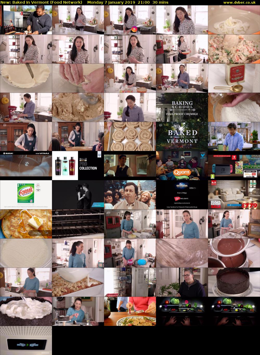 Baked in Vermont (Food Network) Monday 7 January 2019 21:00 - 21:30