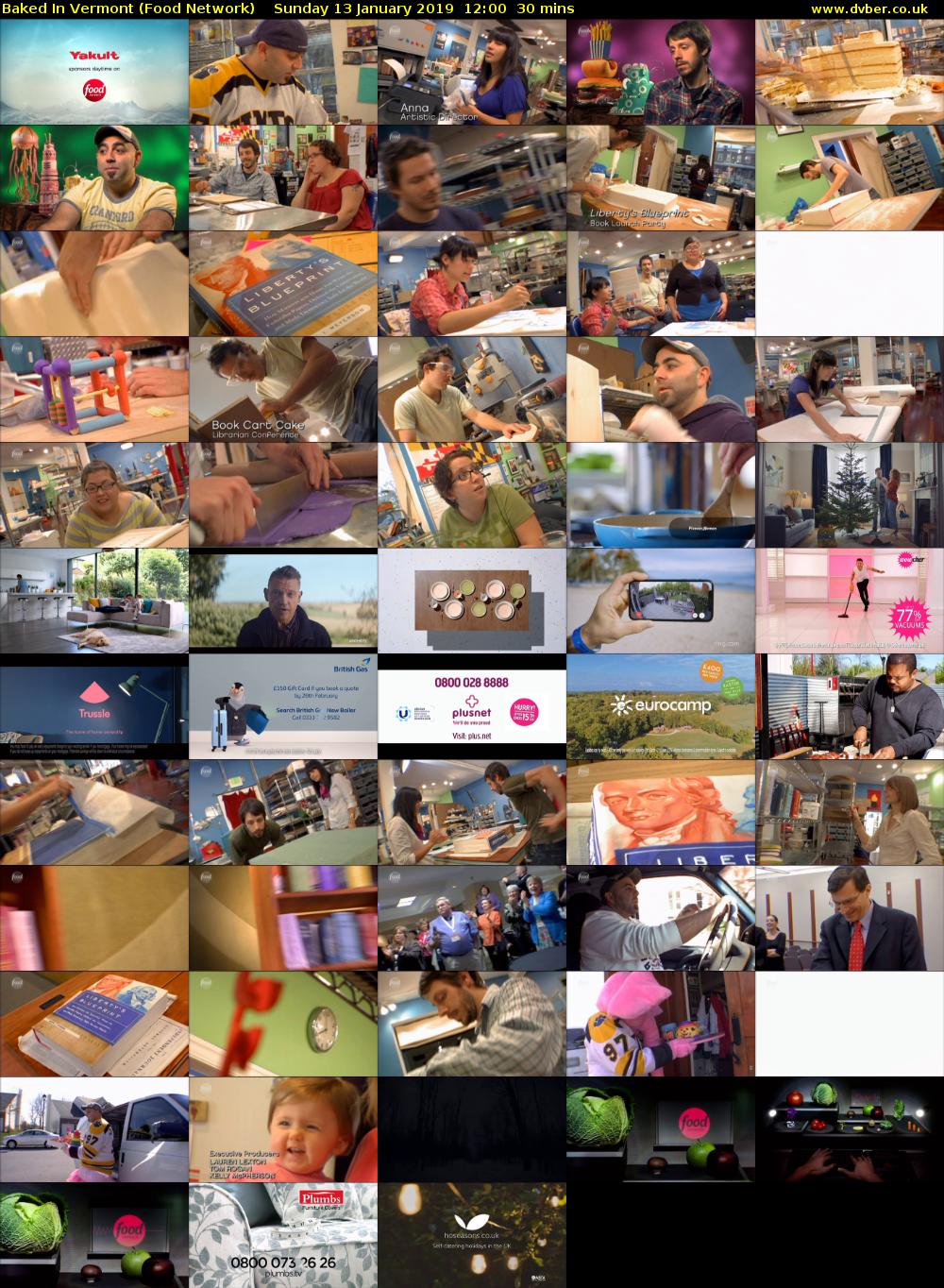 Baked in Vermont (Food Network) Sunday 13 January 2019 12:00 - 12:30