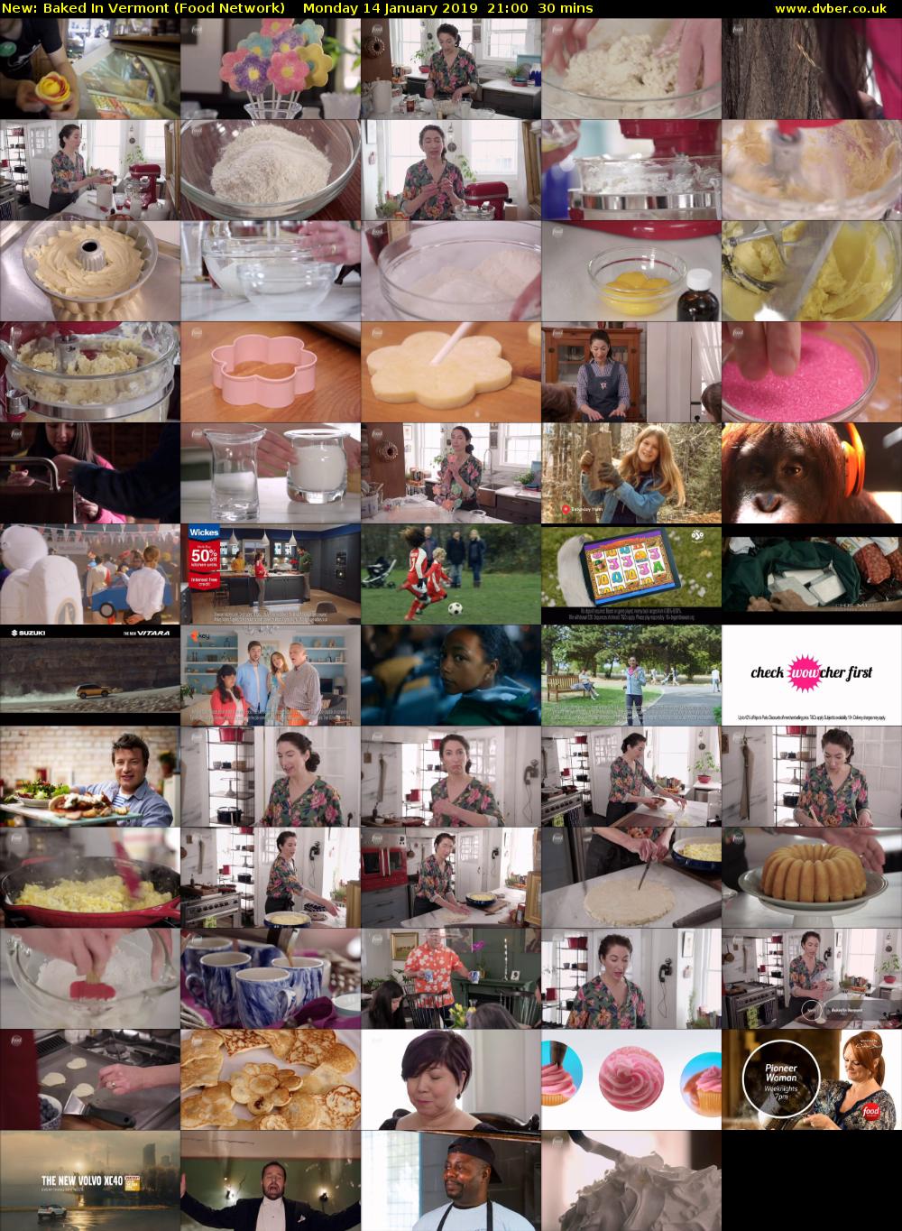 Baked in Vermont (Food Network) Monday 14 January 2019 21:00 - 21:30