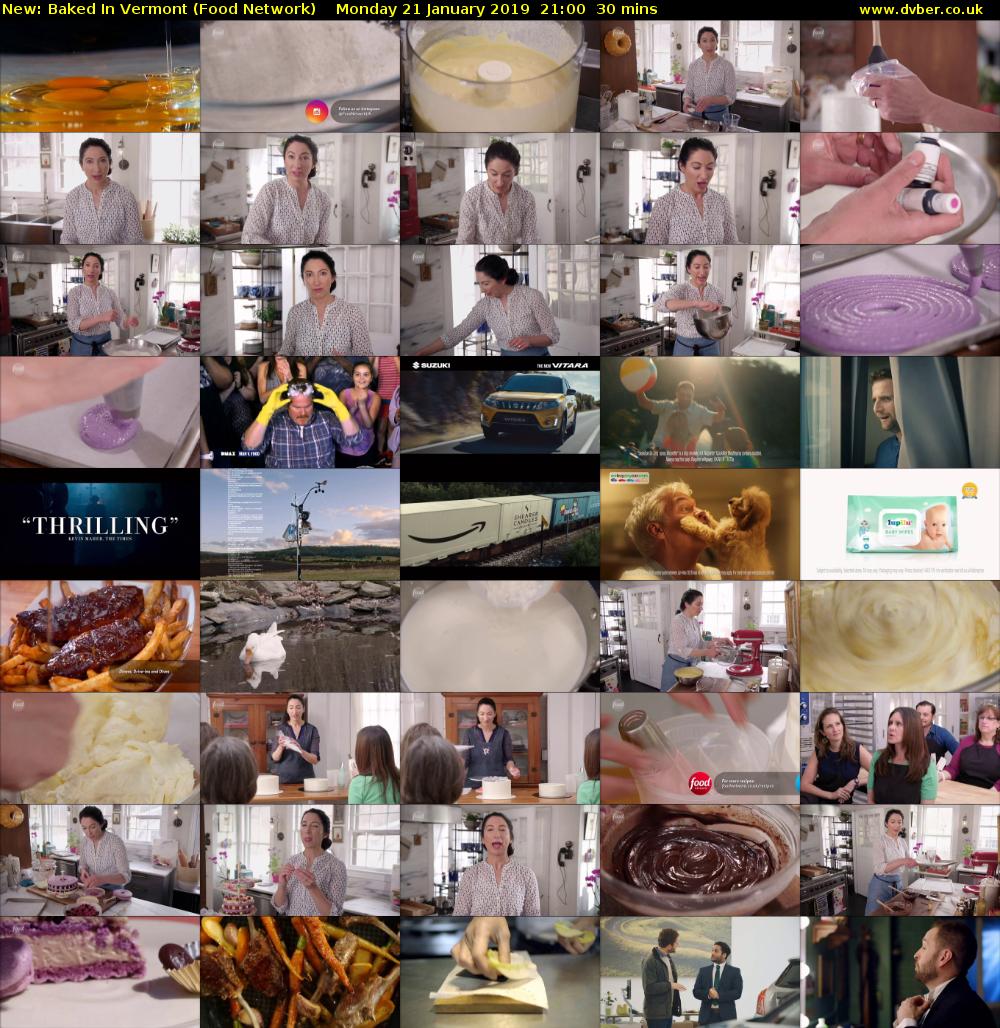 Baked in Vermont (Food Network) Monday 21 January 2019 21:00 - 21:30