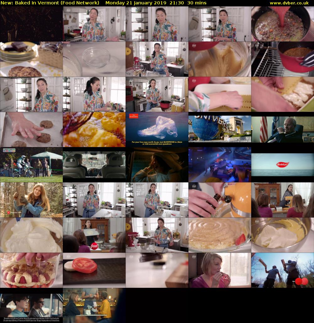 Baked in Vermont (Food Network) Monday 21 January 2019 21:30 - 22:00