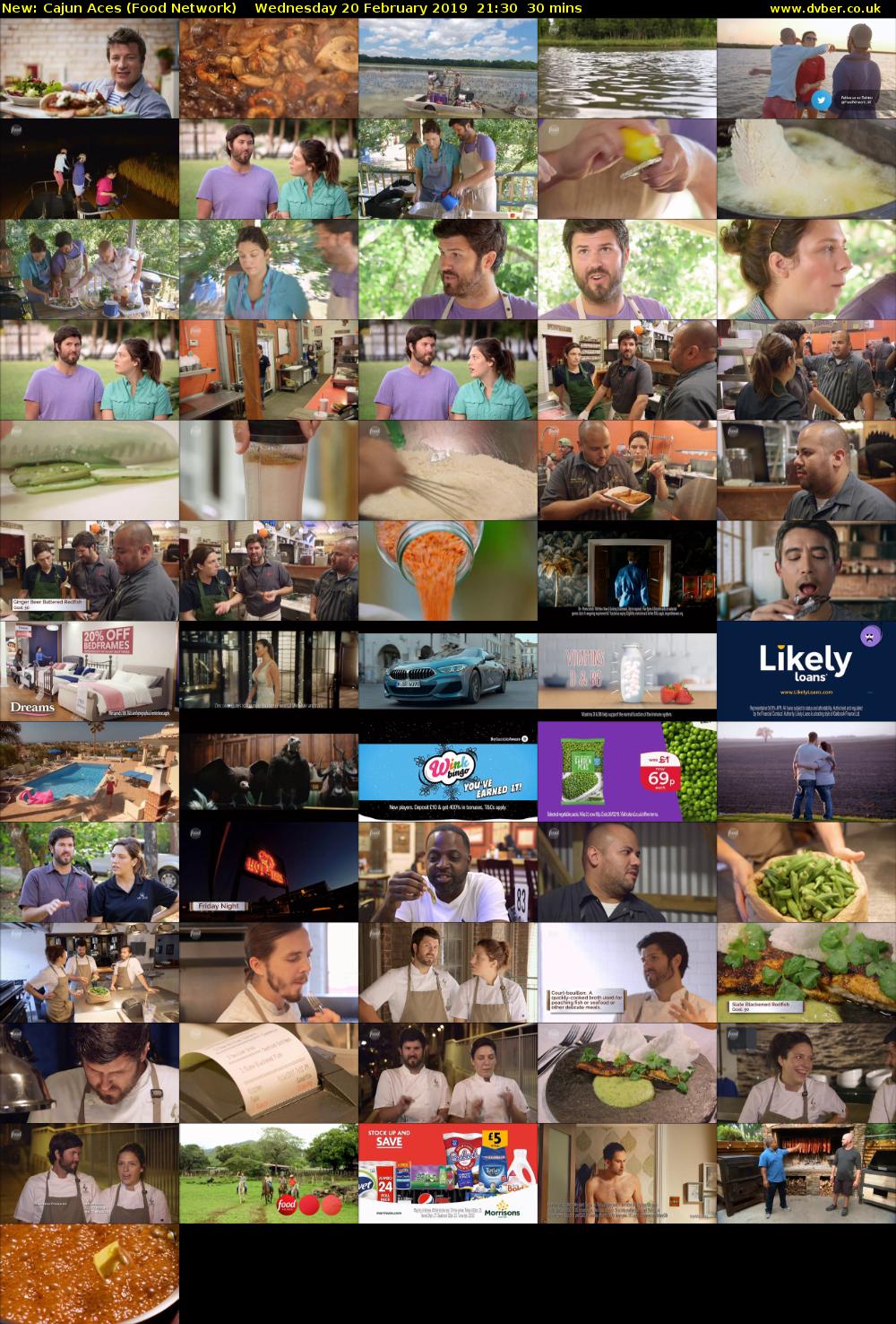 Cajun Aces (Food Network) Wednesday 20 February 2019 21:30 - 22:00