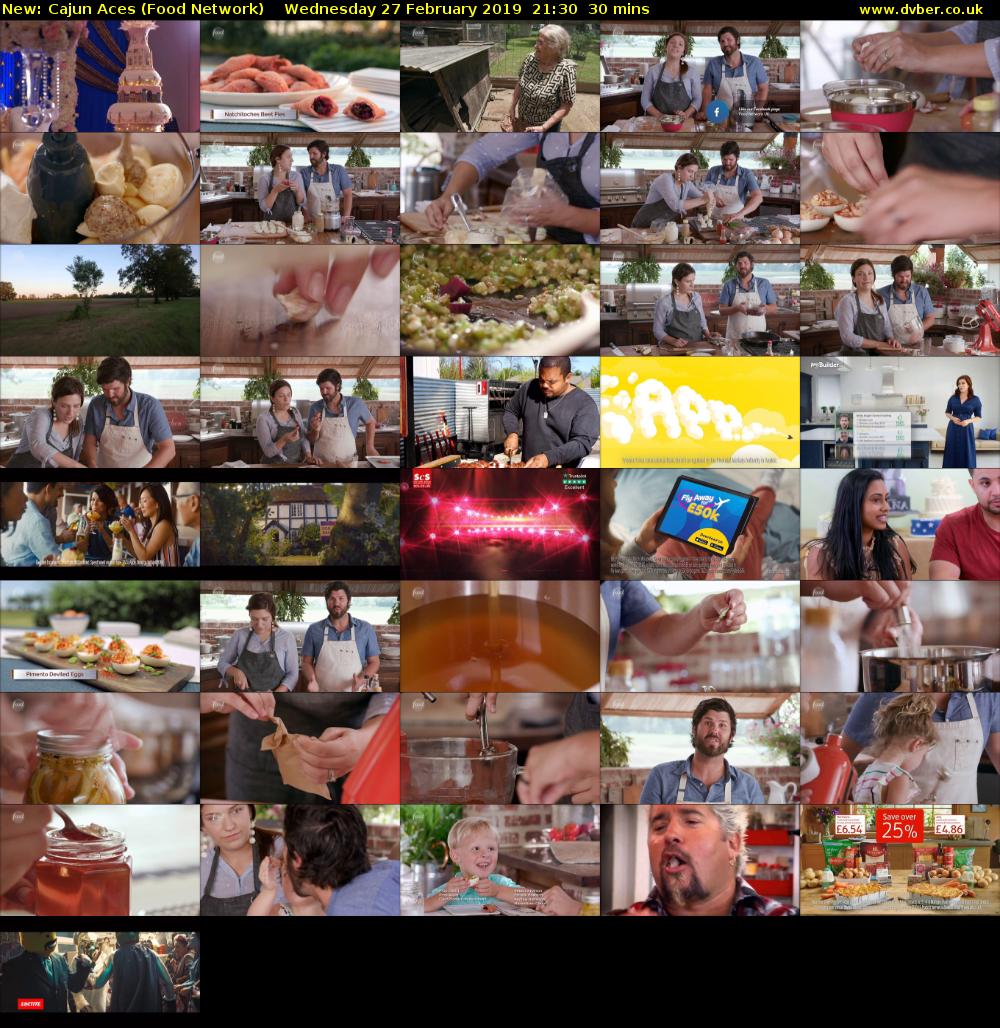 Cajun Aces (Food Network) Wednesday 27 February 2019 21:30 - 22:00
