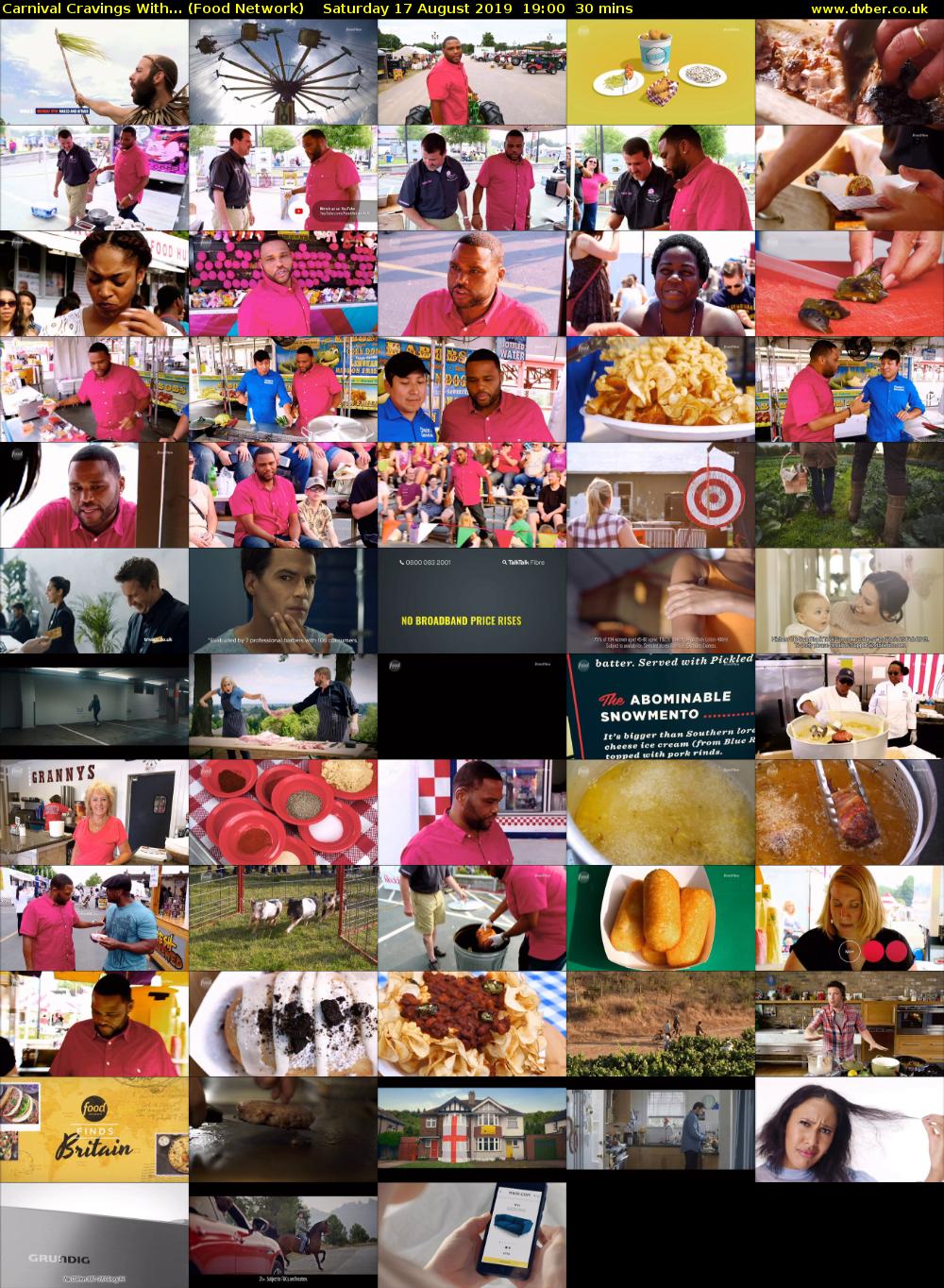 Carnival Cravings With... (Food Network) Saturday 17 August 2019 19:00 - 19:30