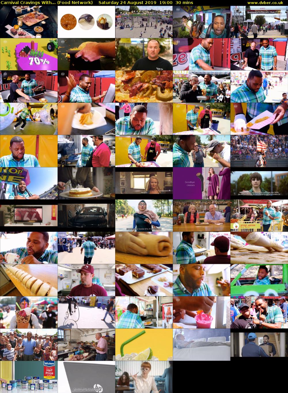 Carnival Cravings With... (Food Network) Saturday 24 August 2019 19:00 - 19:30