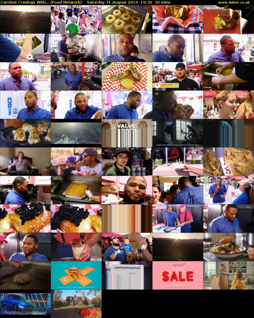 Carnival Cravings With... (Food Network) Saturday 31 August 2019 19:30 - 20:00