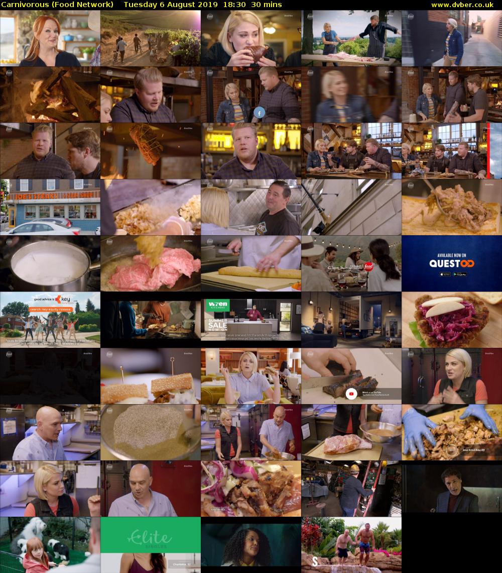Carnivorous (Food Network) Tuesday 6 August 2019 18:30 - 19:00