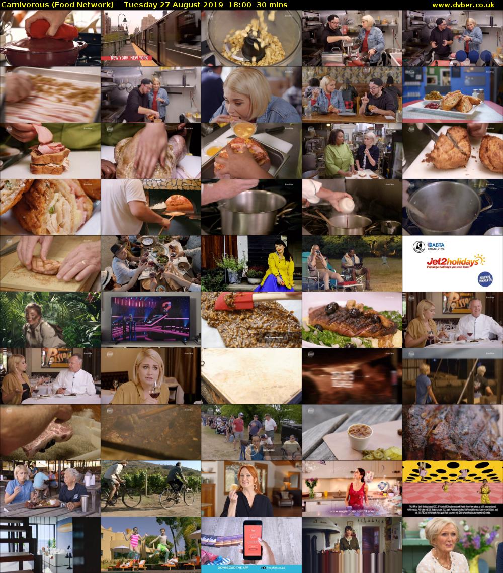 Carnivorous (Food Network) Tuesday 27 August 2019 18:00 - 18:30