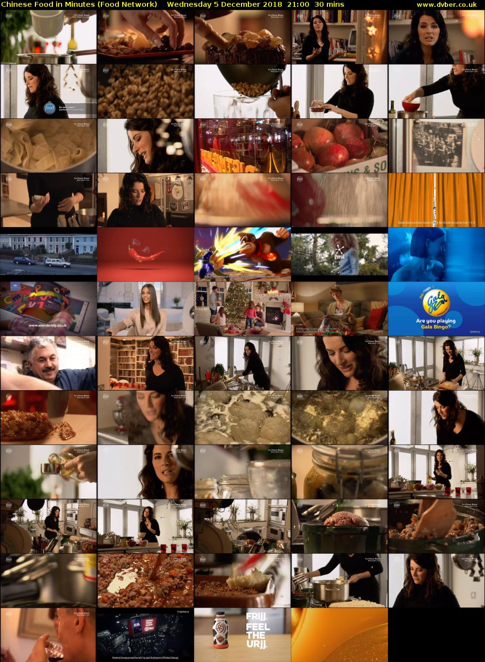 Chinese Food in Minutes (Food Network) Wednesday 5 December 2018 21:00 - 21:30