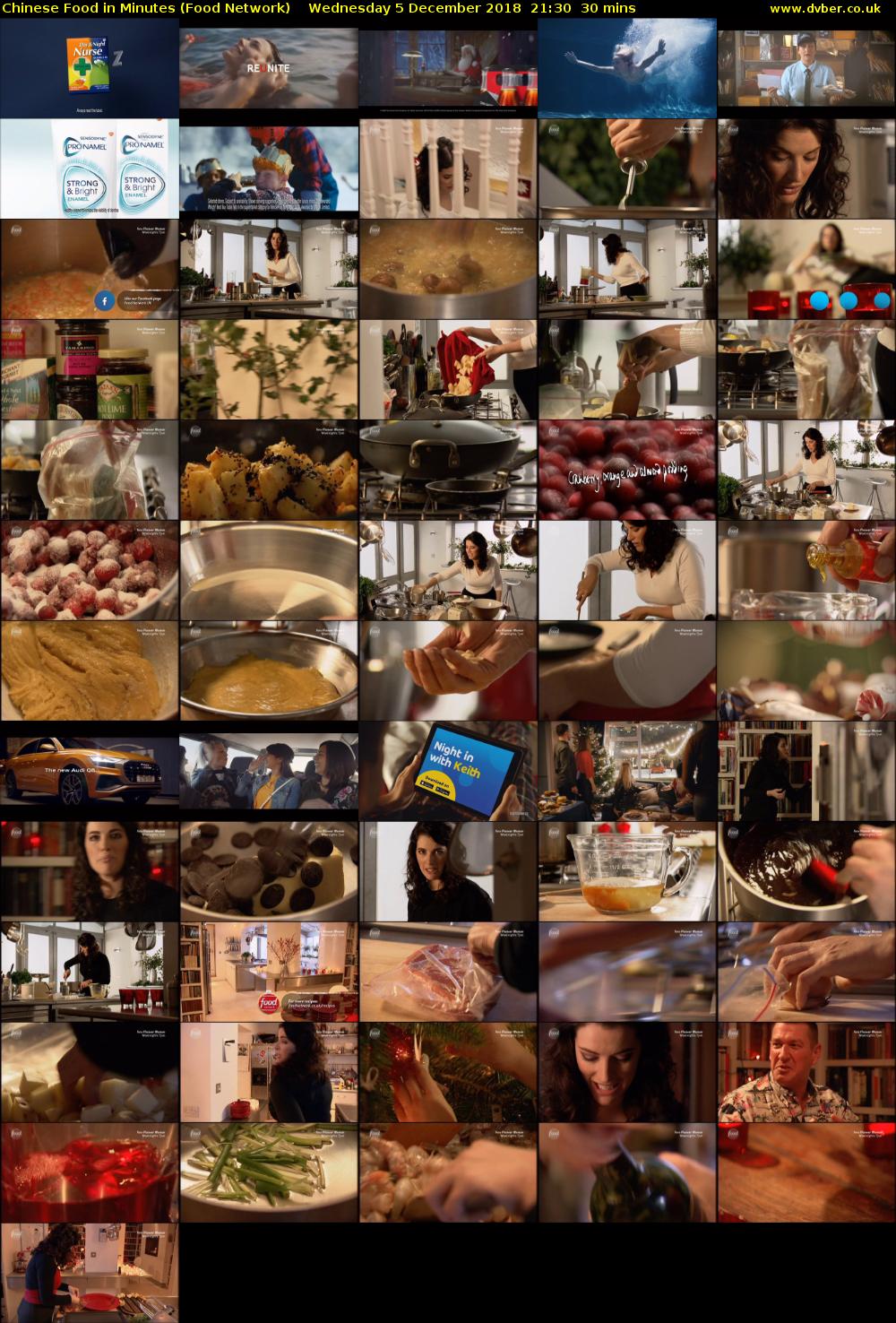 Chinese Food in Minutes (Food Network) Wednesday 5 December 2018 21:30 - 22:00