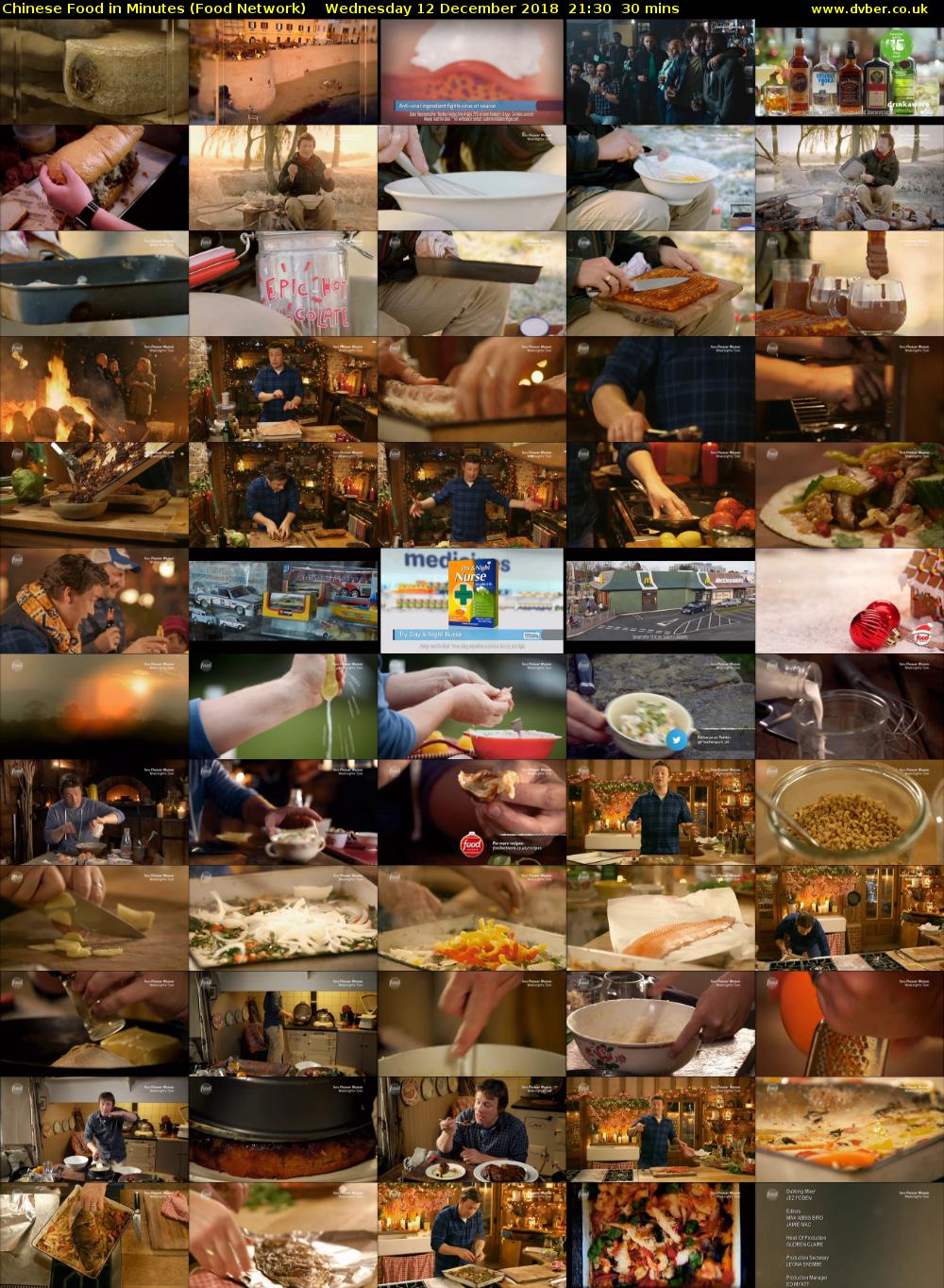 Chinese Food in Minutes (Food Network) Wednesday 12 December 2018 21:30 - 22:00