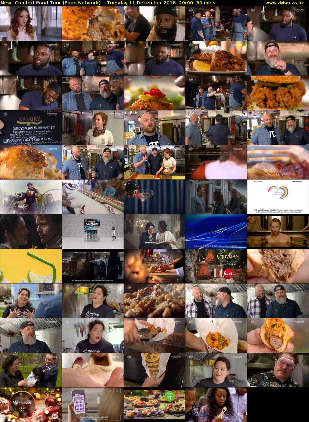 Comfort Food Tour (Food Network) Tuesday 11 December 2018 20:00 - 20:30