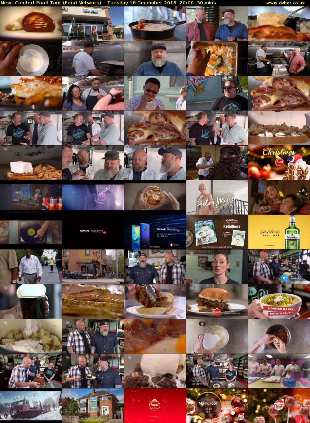 Comfort Food Tour (Food Network) Tuesday 18 December 2018 20:00 - 20:30
