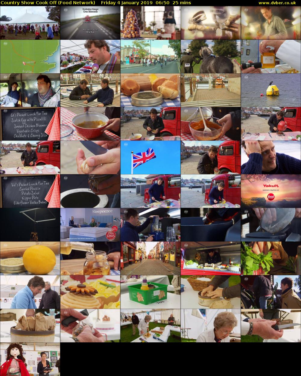 Country Show Cook Off (Food Network) Friday 4 January 2019 06:50 - 07:15