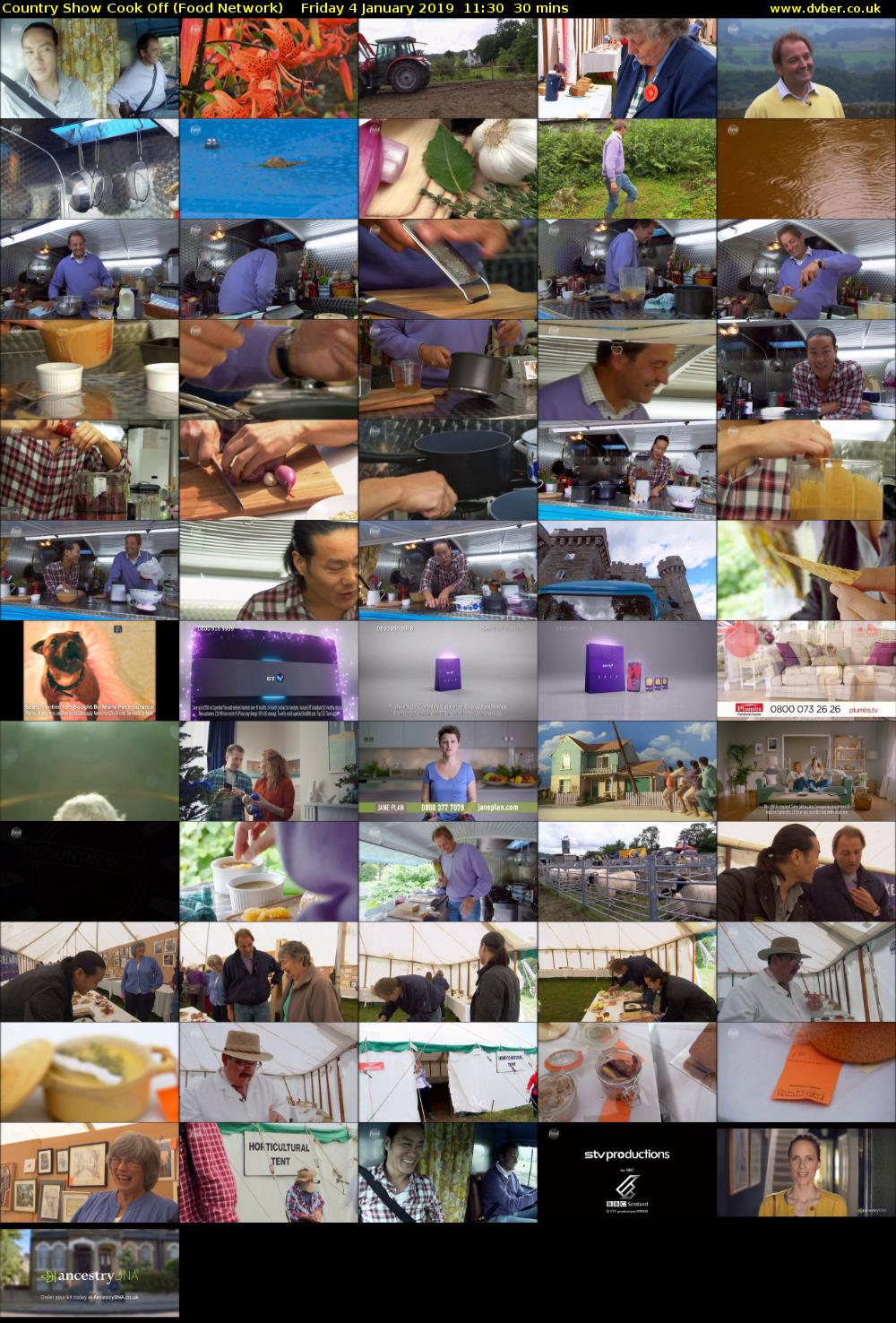 Country Show Cook Off (Food Network) Friday 4 January 2019 11:30 - 12:00