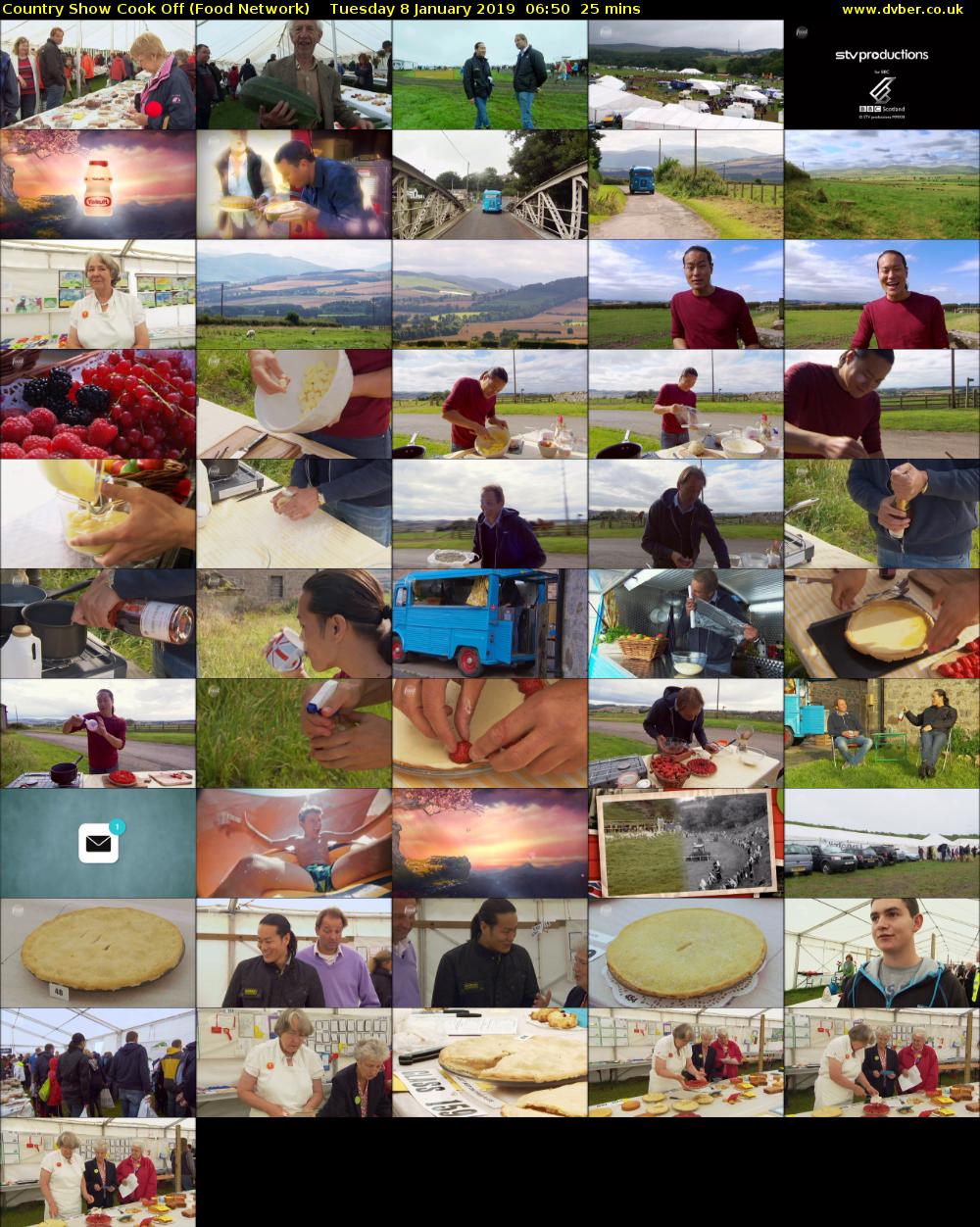 Country Show Cook Off (Food Network) Tuesday 8 January 2019 06:50 - 07:15