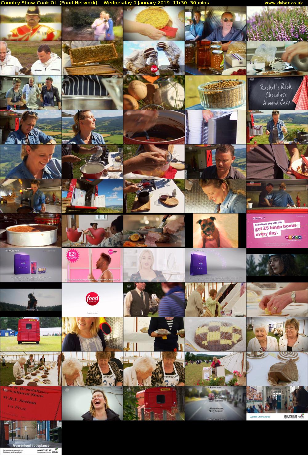 Country Show Cook Off (Food Network) Wednesday 9 January 2019 11:30 - 12:00