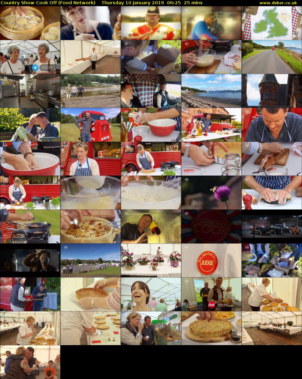 Country Show Cook Off (Food Network) Thursday 10 January 2019 06:25 - 06:50