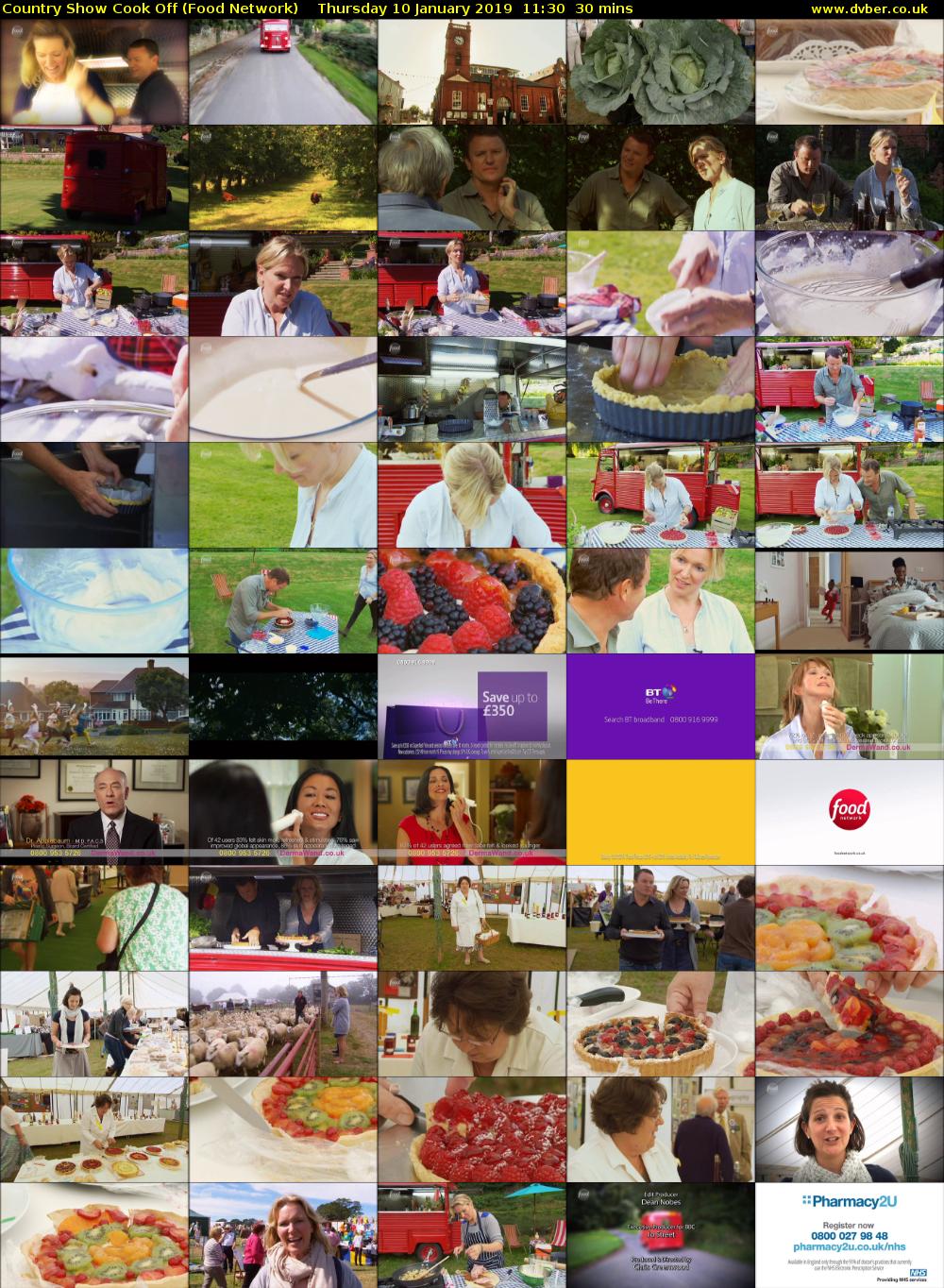 Country Show Cook Off (Food Network) Thursday 10 January 2019 11:30 - 12:00