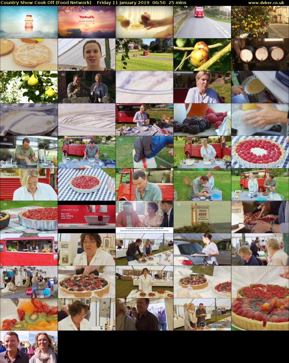 Country Show Cook Off (Food Network) Friday 11 January 2019 06:50 - 07:15
