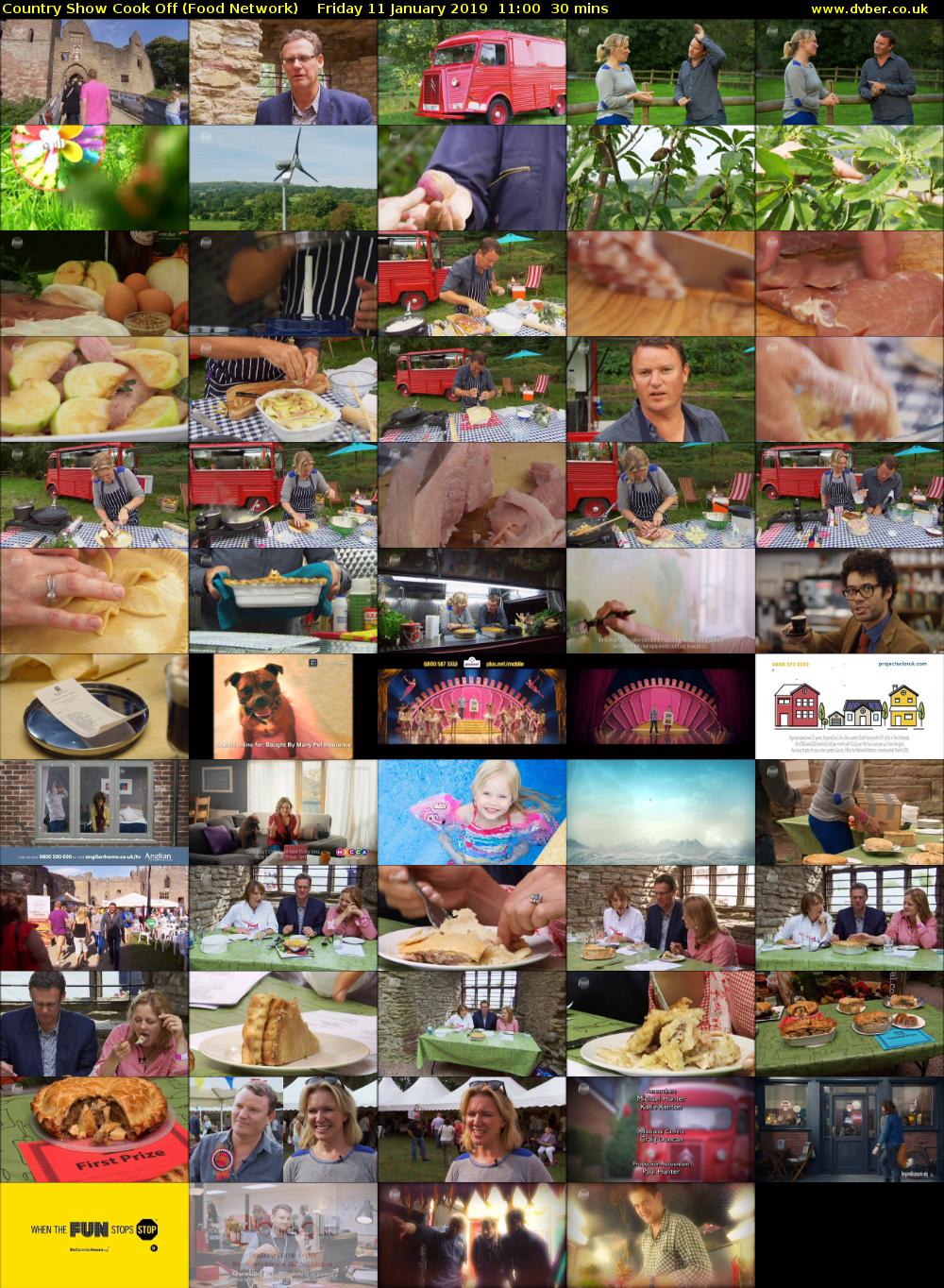 Country Show Cook Off (Food Network) Friday 11 January 2019 11:00 - 11:30