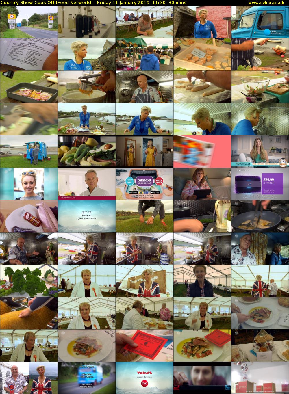 Country Show Cook Off (Food Network) Friday 11 January 2019 11:30 - 12:00