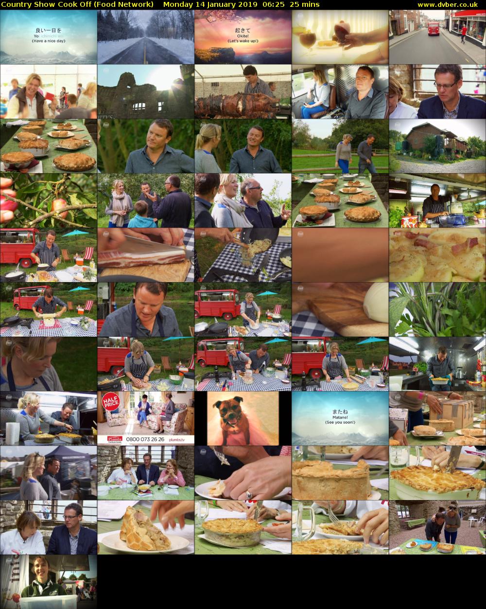 Country Show Cook Off (Food Network) Monday 14 January 2019 06:25 - 06:50