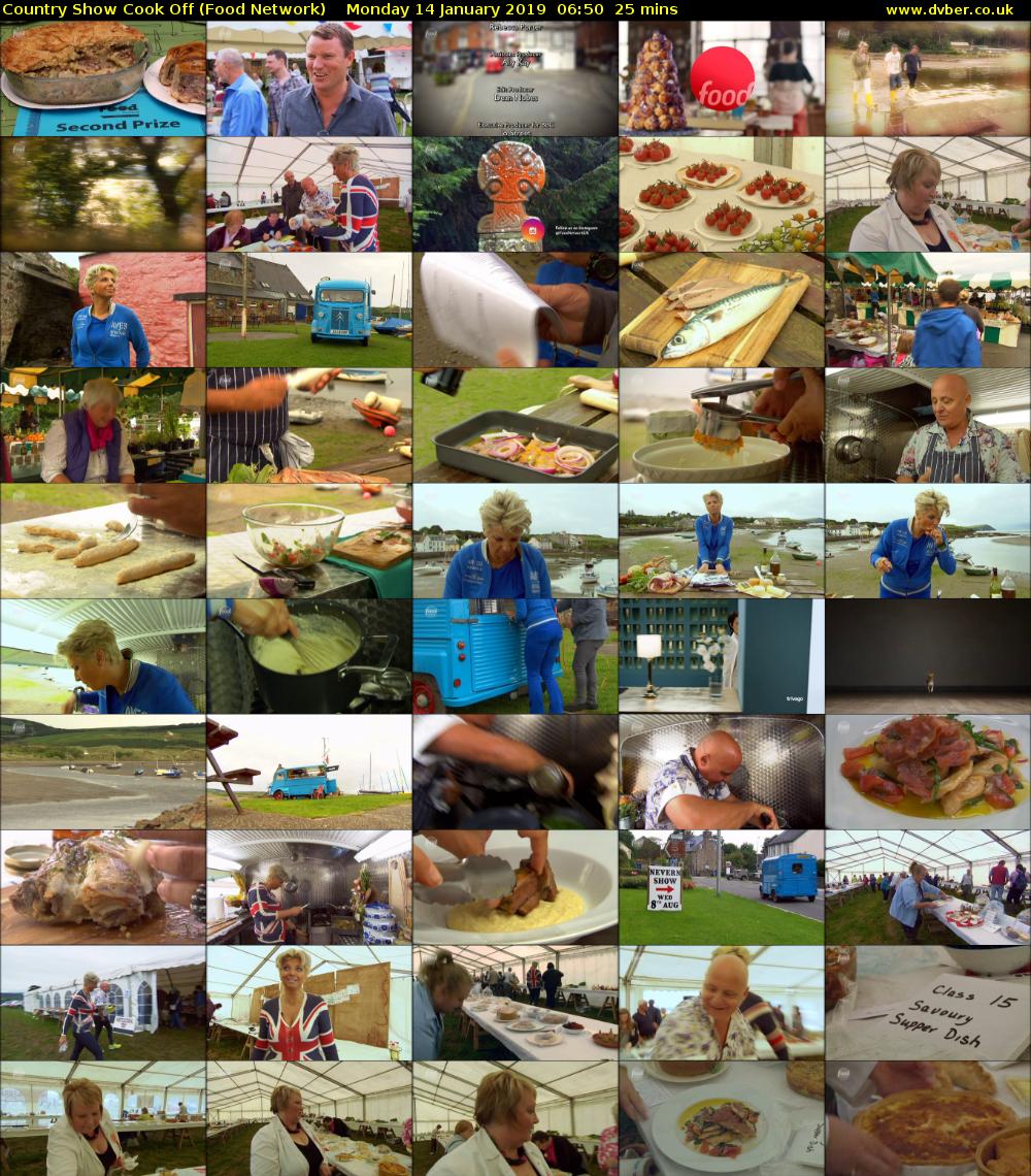 Country Show Cook Off (Food Network) Monday 14 January 2019 06:50 - 07:15