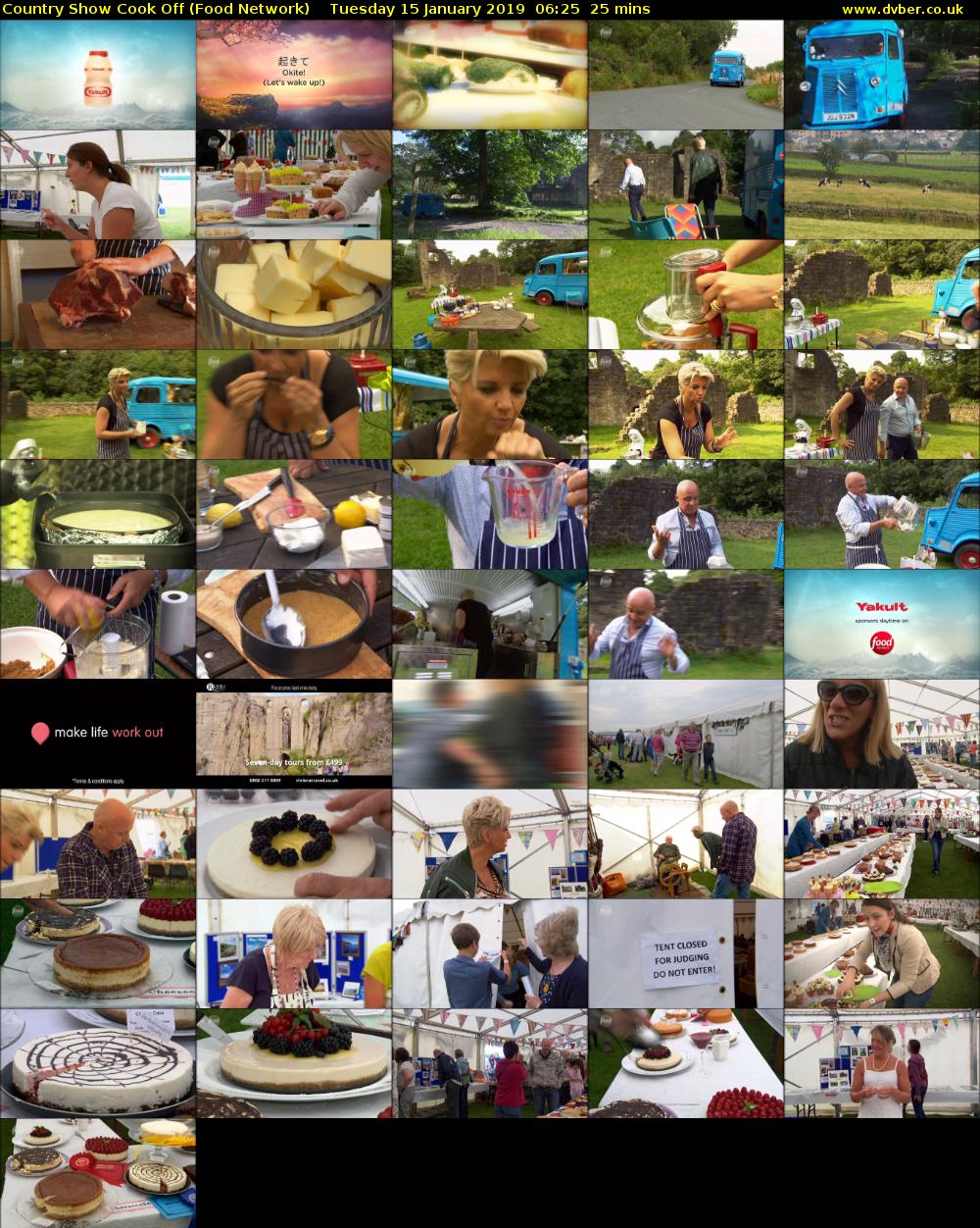 Country Show Cook Off (Food Network) Tuesday 15 January 2019 06:25 - 06:50