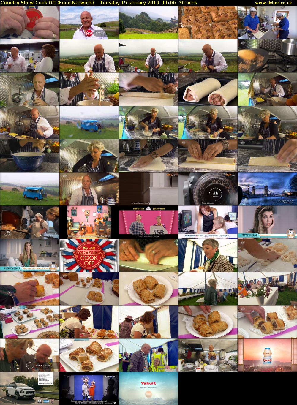 Country Show Cook Off (Food Network) Tuesday 15 January 2019 11:00 - 11:30