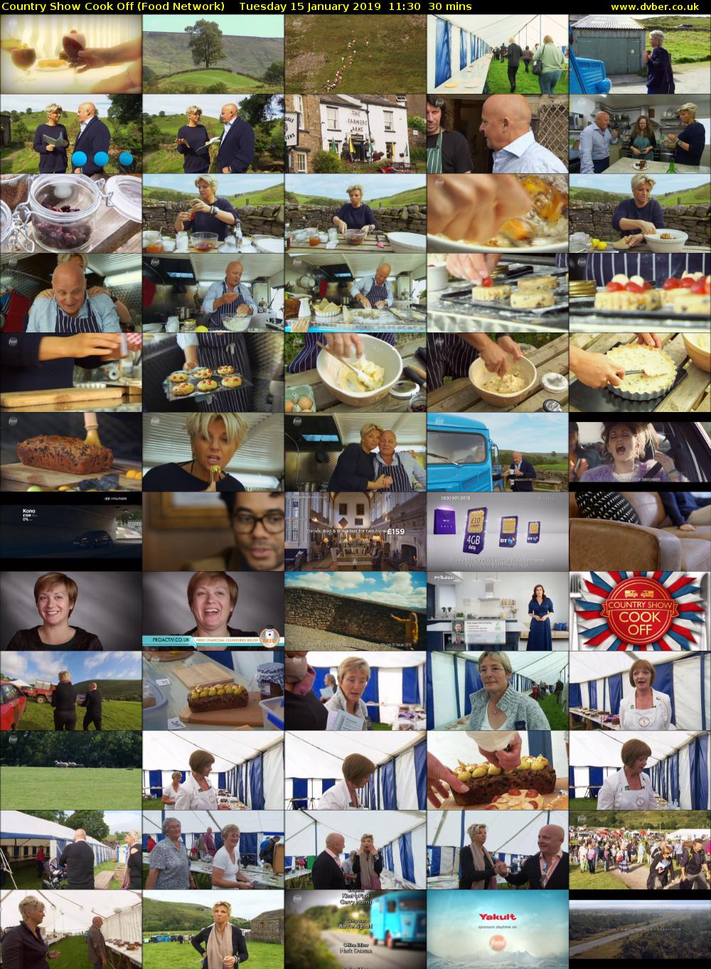 Country Show Cook Off (Food Network) Tuesday 15 January 2019 11:30 - 12:00