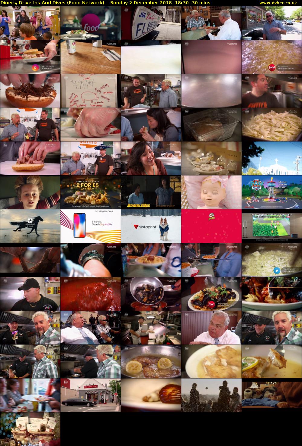 Diners, Drive-Ins And Dives (Food Network) Sunday 2 December 2018 18:30 - 19:00
