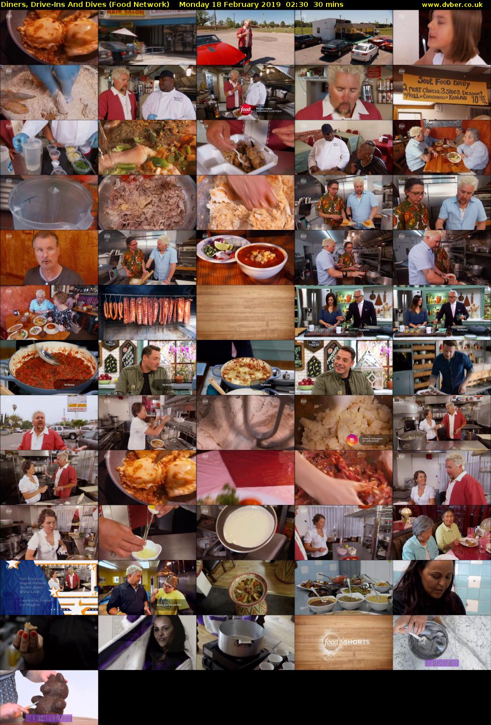Diners, Drive-Ins And Dives (Food Network) Monday 18 February 2019 02:30 - 03:00