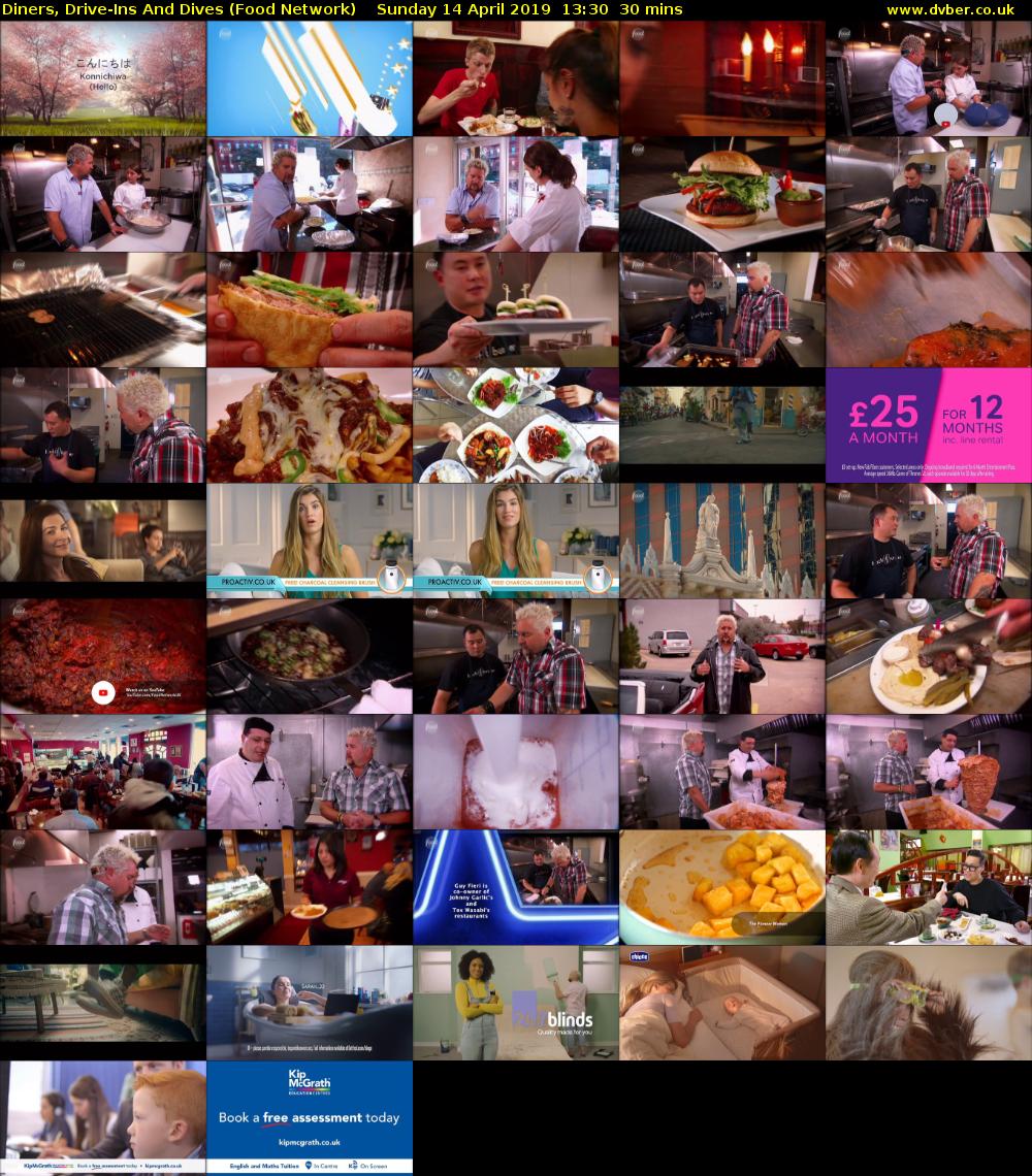 Diners, Drive-Ins And Dives (Food Network) Sunday 14 April 2019 13:30 - 14:00