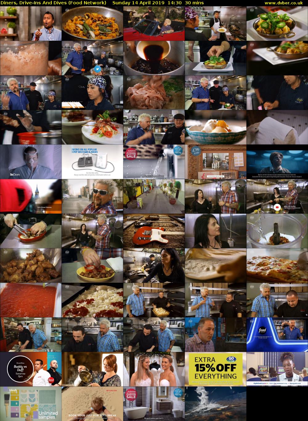 Diners, Drive-Ins And Dives (Food Network) Sunday 14 April 2019 14:30 - 15:00