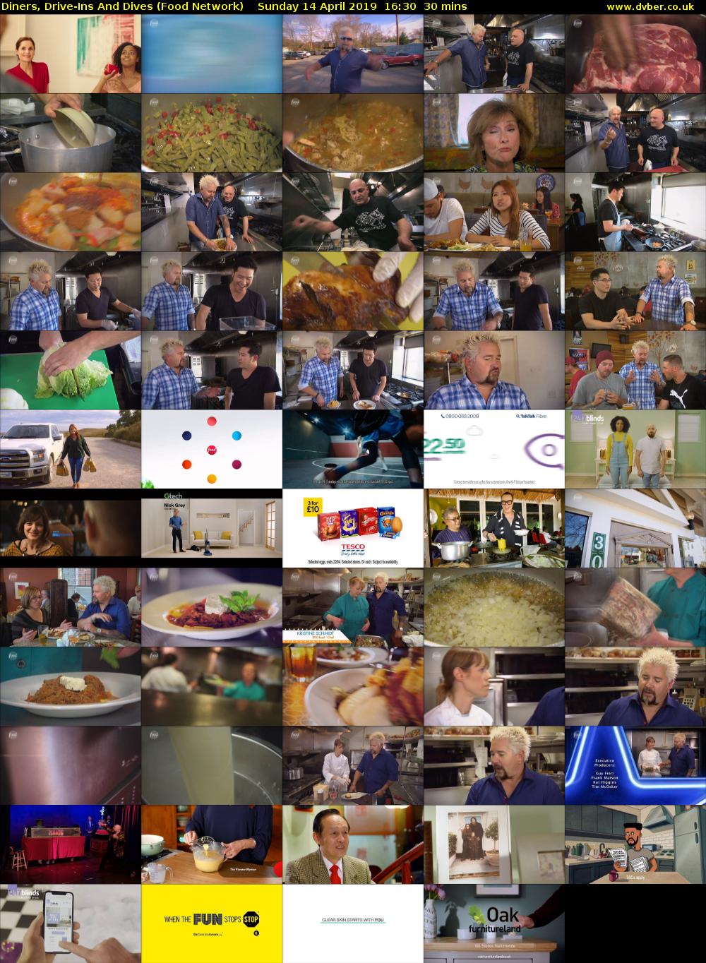 Diners, Drive-Ins And Dives (Food Network) Sunday 14 April 2019 16:30 - 17:00