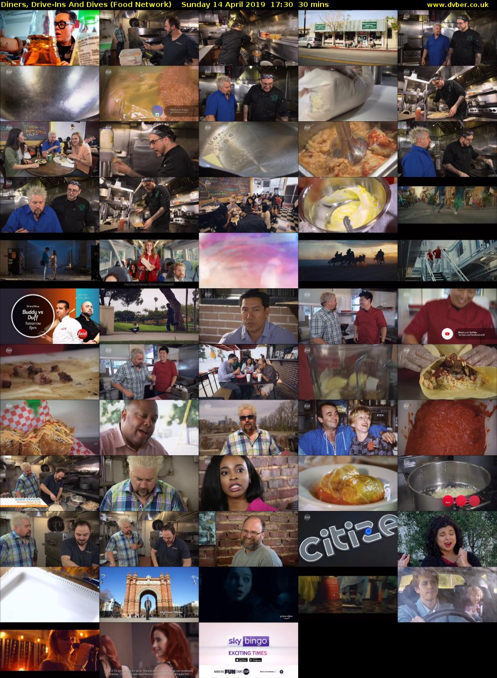Diners, Drive-Ins And Dives (Food Network) Sunday 14 April 2019 17:30 - 18:00