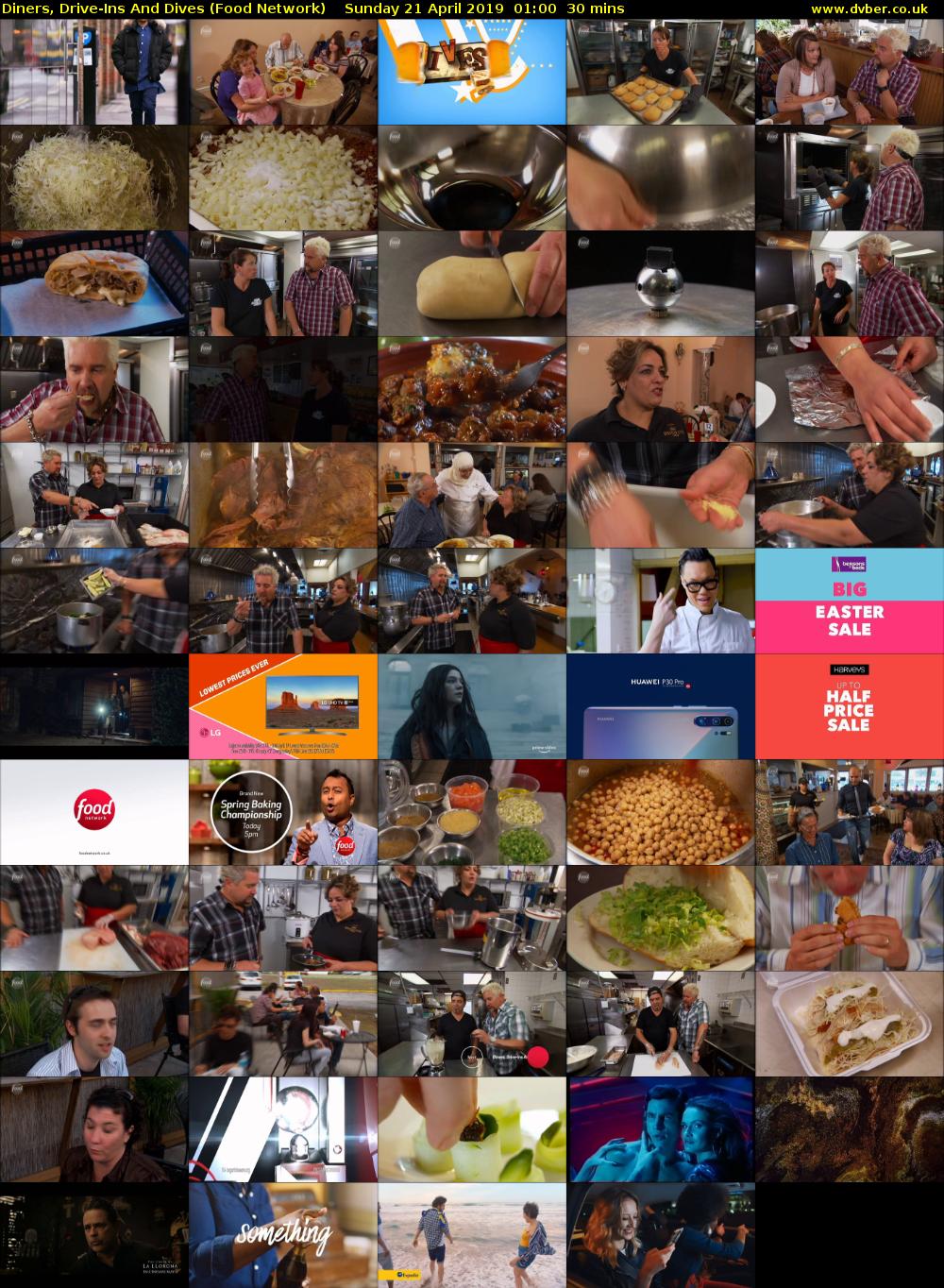 Diners, Drive-Ins And Dives (Food Network) Sunday 21 April 2019 01:00 - 01:30